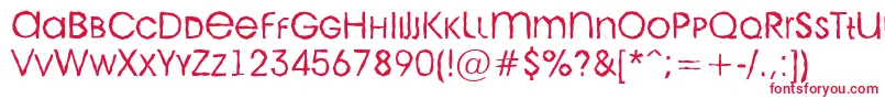 AAvantecpslcbrkLight Font – Red Fonts on White Background