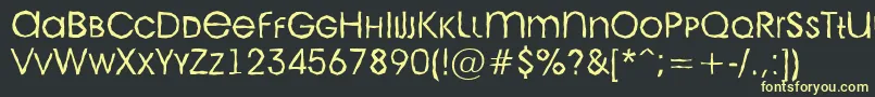 AAvantecpslcbrkLight Font – Yellow Fonts on Black Background