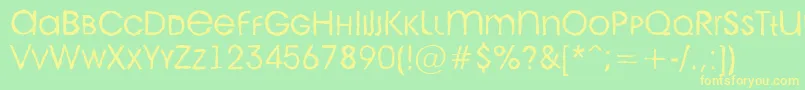 AAvantecpslcbrkLight Font – Yellow Fonts on Green Background