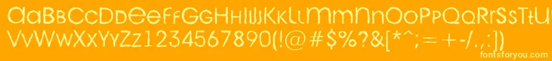 AAvantecpslcbrkLight Font – Yellow Fonts on Orange Background
