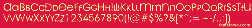 AAvantecpslcbrkLight Font – Yellow Fonts on Red Background