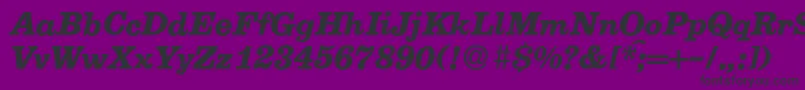 Fonte E710RomanBolditalic – fontes pretas em um fundo violeta