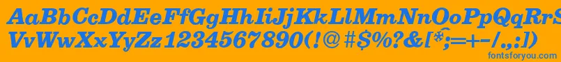 E710RomanBolditalic Font – Blue Fonts on Orange Background