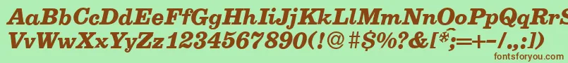 E710RomanBolditalic Font – Brown Fonts on Green Background