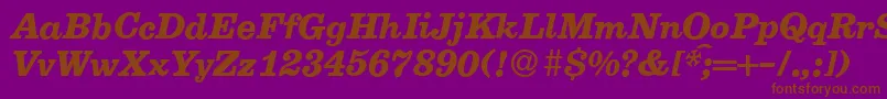 E710RomanBolditalic Font – Brown Fonts on Purple Background