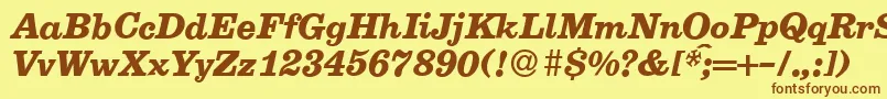 E710RomanBolditalic Font – Brown Fonts on Yellow Background