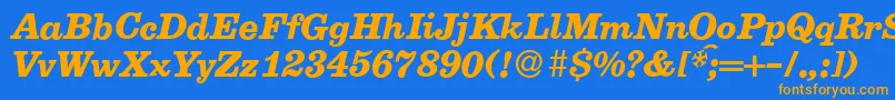 E710RomanBolditalic Font – Orange Fonts on Blue Background