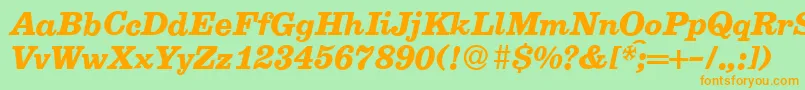 E710RomanBolditalic Font – Orange Fonts on Green Background