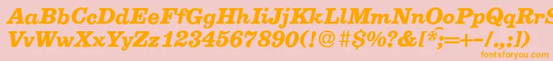 E710RomanBolditalic Font – Orange Fonts on Pink Background