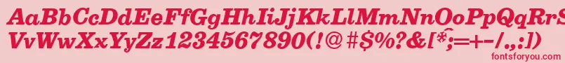 E710RomanBolditalic Font – Red Fonts on Pink Background