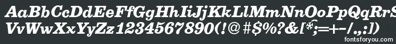 フォントE710RomanBolditalic – 黒い背景に白い文字