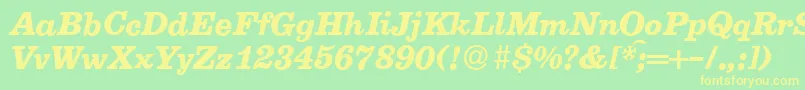 E710RomanBolditalic Font – Yellow Fonts on Green Background