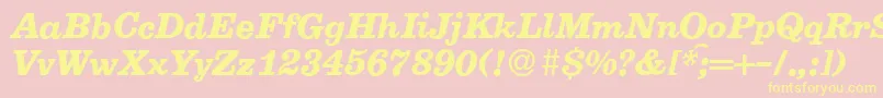 E710RomanBolditalic Font – Yellow Fonts on Pink Background