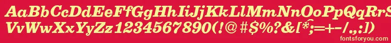 E710RomanBolditalic Font – Yellow Fonts on Red Background