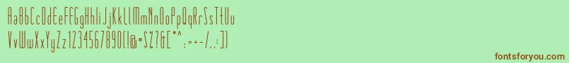 フォントMatchbook – 緑の背景に茶色のフォント
