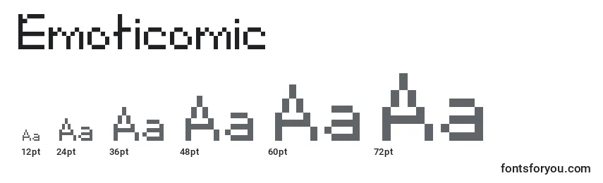 Размеры шрифта Emoticomic