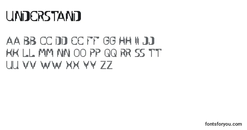 Czcionka UnderStand – alfabet, cyfry, specjalne znaki
