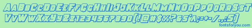 Justicecondout Font – Blue Fonts on Green Background