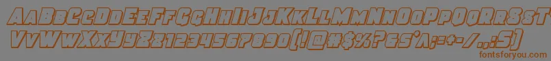 Justicecondout-Schriftart – Braune Schriften auf grauem Hintergrund