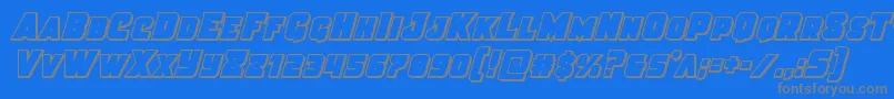 Justicecondout-Schriftart – Graue Schriften auf blauem Hintergrund