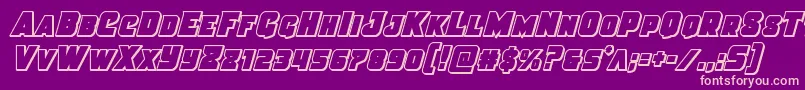 Justicecondout-Schriftart – Rosa Schriften auf violettem Hintergrund