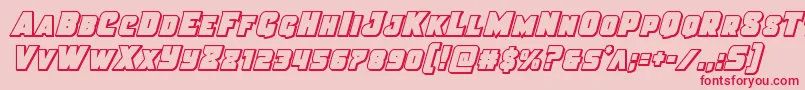 Fonte Justicecondout – fontes vermelhas em um fundo rosa