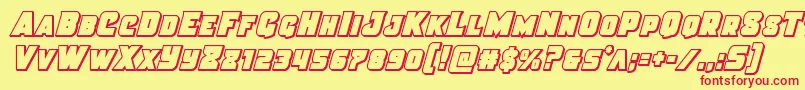 Justicecondout Font – Red Fonts on Yellow Background