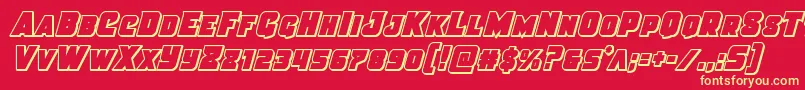 Justicecondout Font – Yellow Fonts on Red Background