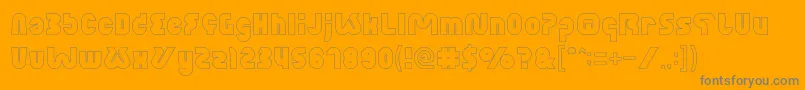 XtremeBikeHollow-Schriftart – Graue Schriften auf orangefarbenem Hintergrund