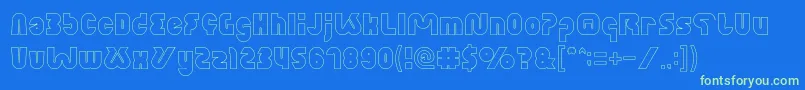 XtremeBikeHollow Font – Green Fonts on Blue Background