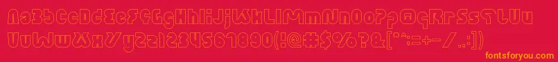 XtremeBikeHollow Font – Orange Fonts on Red Background