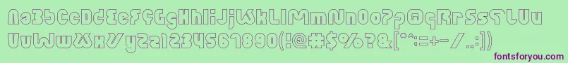 XtremeBikeHollow Font – Purple Fonts on Green Background