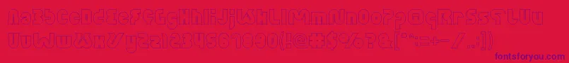 フォントXtremeBikeHollow – 赤い背景に紫のフォント