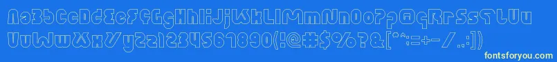 XtremeBikeHollow-Schriftart – Gelbe Schriften auf blauem Hintergrund