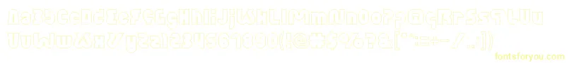 フォントXtremeBikeHollow – 白い背景に黄色の文字