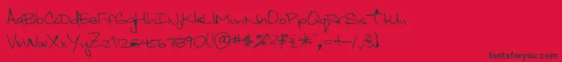 Whiteyford-Schriftart – Schwarze Schriften auf rotem Hintergrund