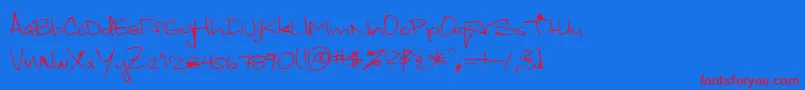 フォントWhiteyford – 赤い文字の青い背景