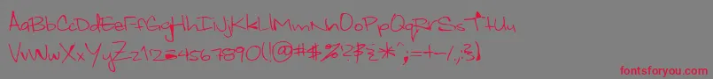 Whiteyford-Schriftart – Rote Schriften auf grauem Hintergrund