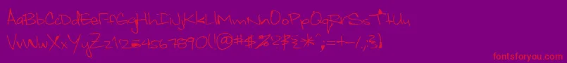フォントWhiteyford – 紫の背景に赤い文字