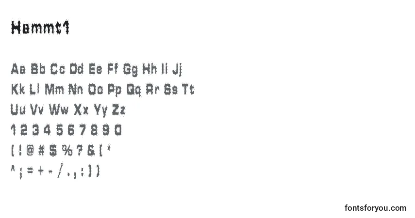 A fonte Hammt1 – alfabeto, números, caracteres especiais