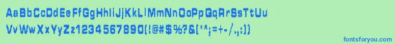 フォントHammt1 – 青い文字は緑の背景です。