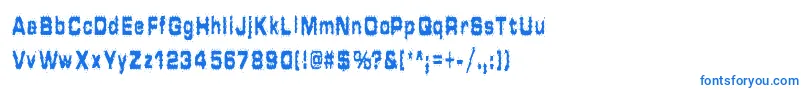 フォントHammt1 – 白い背景に青い文字