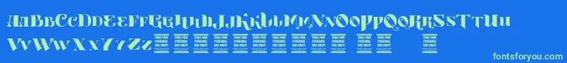 VtksBoutique Font – Green Fonts on Blue Background