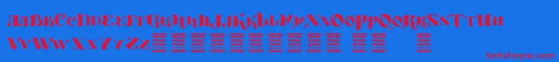 VtksBoutique-fontti – punaiset fontit sinisellä taustalla