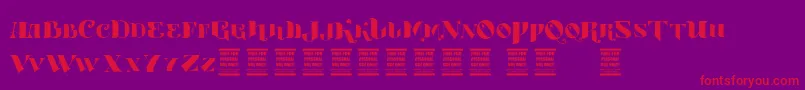 VtksBoutique Font – Red Fonts on Purple Background