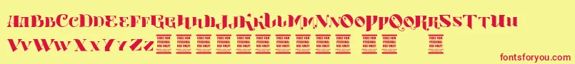 VtksBoutique Font – Red Fonts on Yellow Background