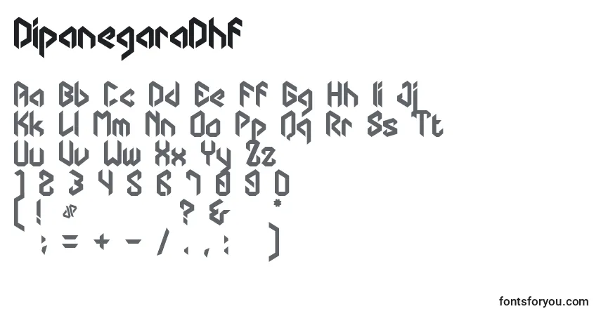 A fonte DipanegaraDhf – alfabeto, números, caracteres especiais