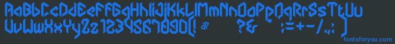 Шрифт DipanegaraDhf – синие шрифты на чёрном фоне