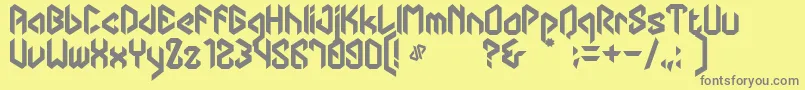 DipanegaraDhf Font – Gray Fonts on Yellow Background