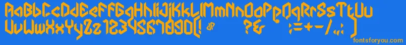 DipanegaraDhf Font – Orange Fonts on Blue Background